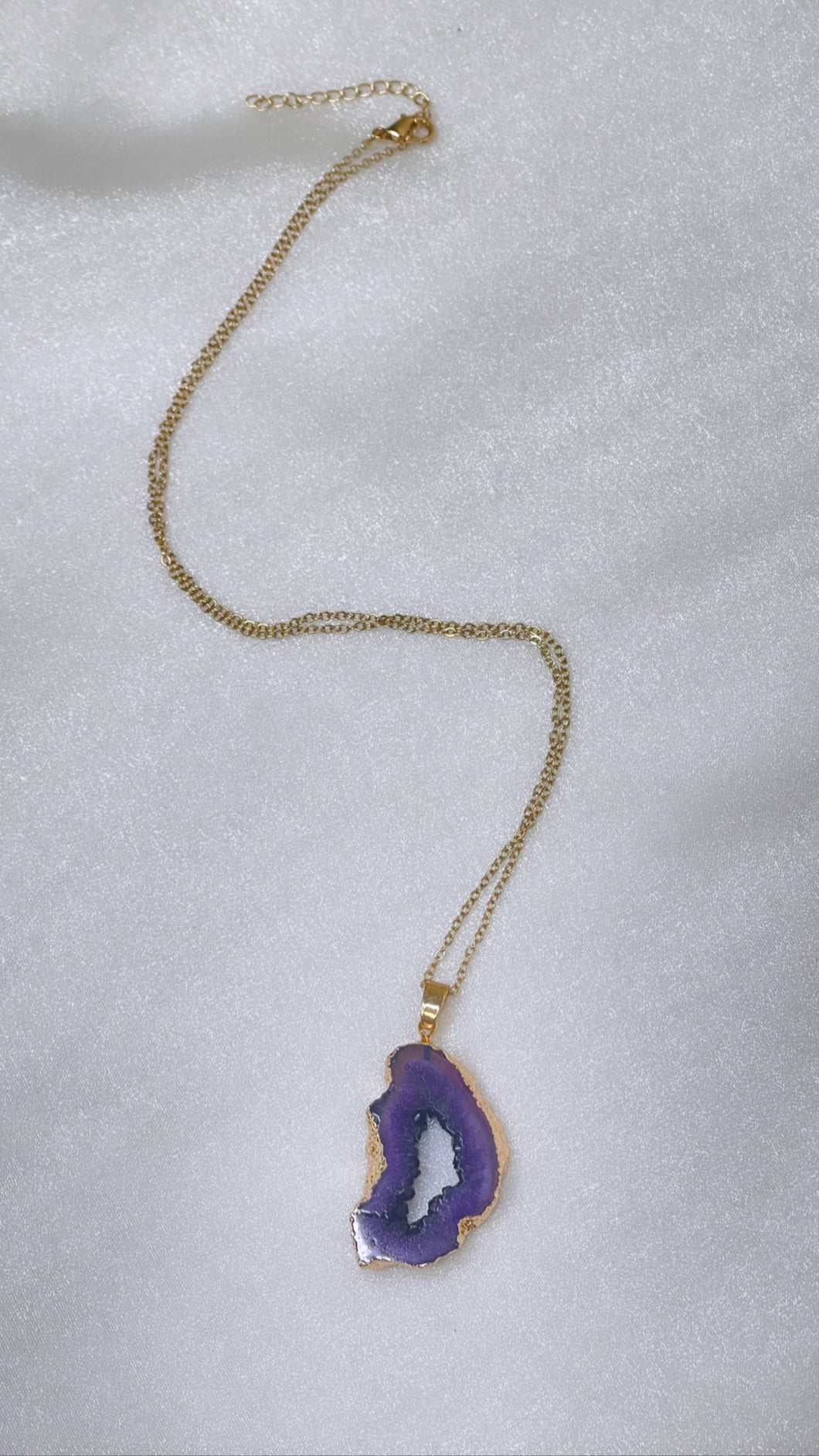 Amethyst Geode crystal necklace